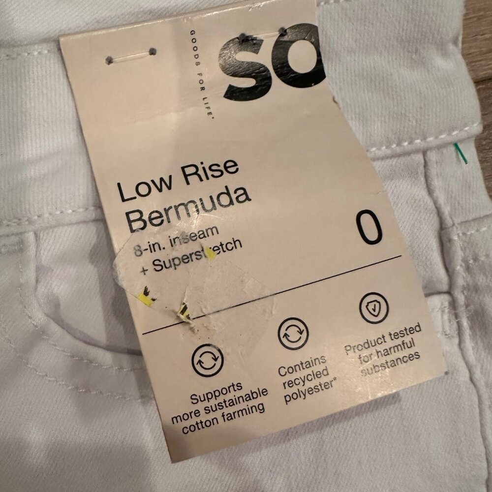 SO LOW RISE BERMUDA SHORTS WHITE NEW 0/24 - Picture 5 of 7